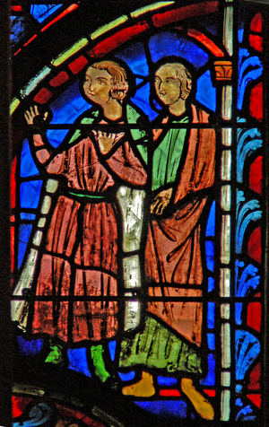 Window w8  ? the accusers of Christ (stained glass)