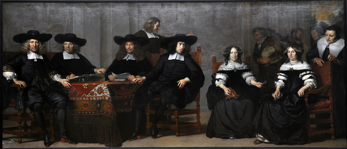 Adriaen Backer (1635-1684). Dutch painter of the Golden Age. Amsterdam almshouse regents, 1676. Oil on canvas. Staatliche Museum, Berlin. Germany.