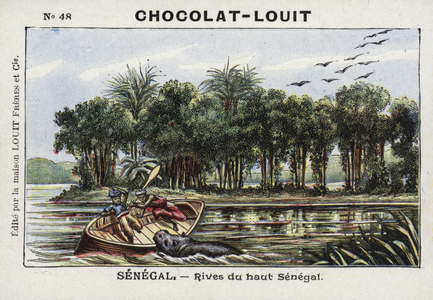 Banks of the upper Senegal River, Senegal (chromolitho)