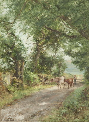 Curraghs, Ballaterson near Ballaugh, 1916 (oil on canvas)