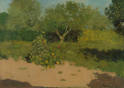 Corner of a Garden with Nasturtiums, 1891 (oil on panel)