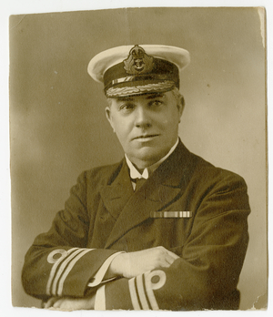 Portrait of George Ellis Wood in naval uniform, c.1920 (b/w photo)