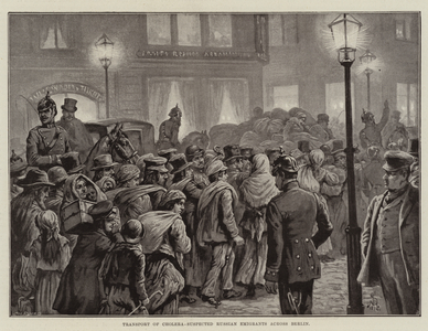 Transport of Cholera-Suspected Russian Emigrants across Berlin (litho)