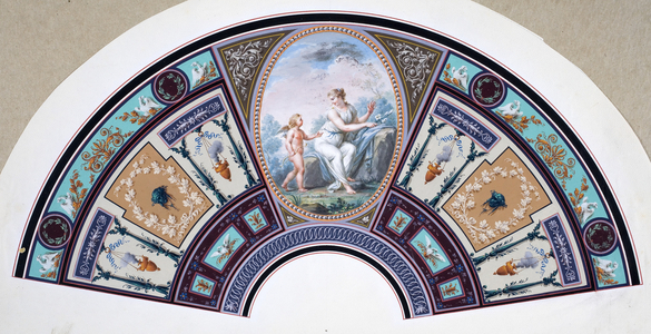 Fan Cartoon, French or Italian, c.1810 (gouache with glazing on paper)