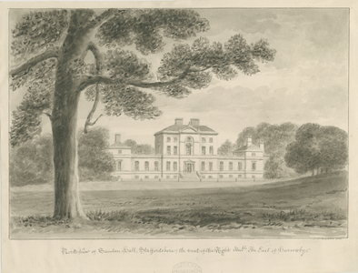 Sandon Hall: sepia wash drawing, 1841 (drawing)