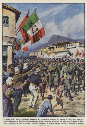 The flowers of Albanian women (colour litho)