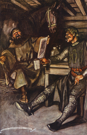 Illustration for Ivanhoe by Sir Walter Scott (colour litho)
