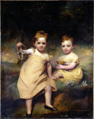 Double portrait of William Thorold Wood and Charles Thorold Wood (oil on canvas)