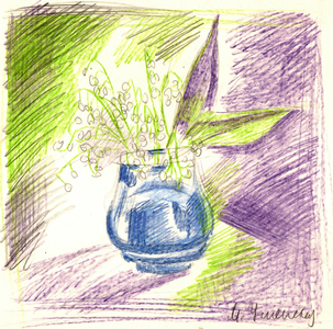 Still Life with Spring Flowers, 1982 (colour pencil on paper)