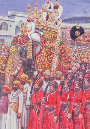 Military ruler Kshatriya, Maharana Fateh Singh of Mewar, Miniature Painting, India