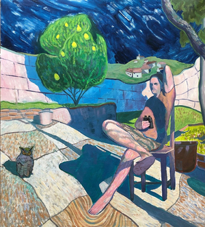 The Owl Watcher, 2020 (oil on panel)