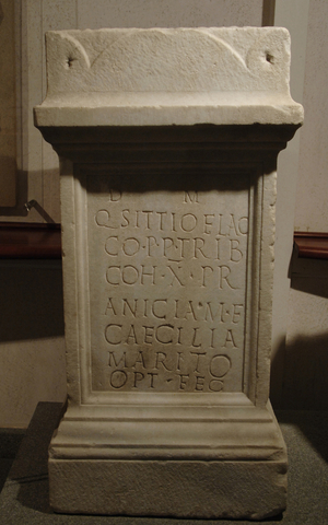 Funerary altar of Annicia Caecilia, 2nd century