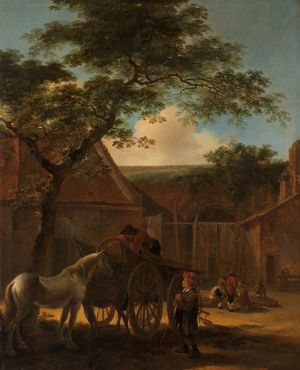 Farmyard, 1645-1650 (oil on panel)