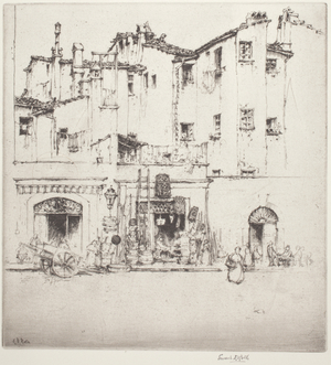 Little Florentine Shops, 1914 (etching and drypoint)