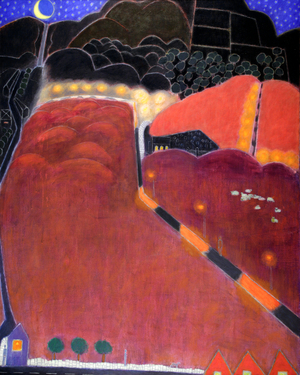 Landscape around December, 1977-78 (oil on canvas)