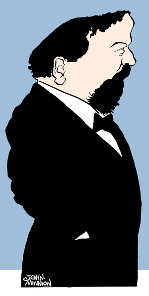 Claude Debussy, caricature by John Minnion French composer (1862-1918)