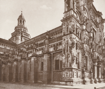 Pavia, Certosa, Veduta Di Fianco Della Certosa (b/w photo)