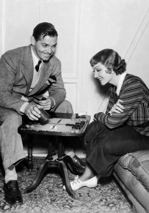Clark Gable and Claudette Colbert (b/w photo)