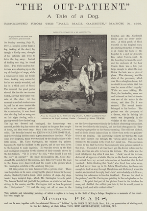 Advertisement, The Out-Patient, a Tale of a Dog (engraving)