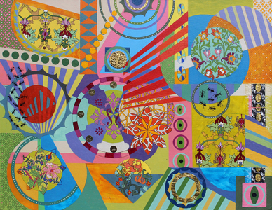 In My Garden there are many colours, 2024 (mixed media on canvas)
