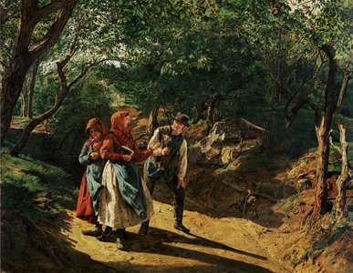 Begegnung im Walde, 1836 - Meeting in the woods (painting on wood)