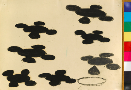 Drawing related to 'Untitled No.28', 1963 (oil and graphite on paper)