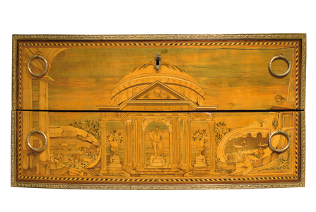 Detail of a Louis XVI commode, c.1770-75 (ormolu mounted tulipwood, fruitwood, sycamore, amaranth & mother of pearl) (see also 714753-55)