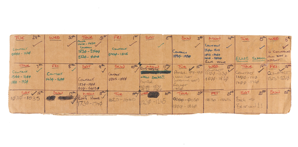 Cardboard calendar used by 7th Parachute Regiment Royal Horse Artillery, 2006 circa (paper)