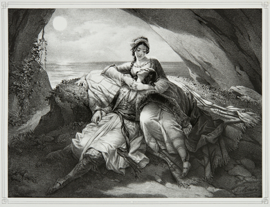 Don Juan and Haidee, 19th century (Engraving)