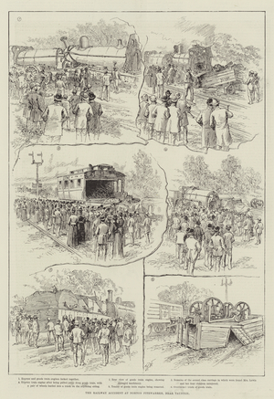 The Railway Accident at Norton Fitzwarren, near Taunton (engraving)