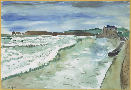 Hendaye, la Plage et le Casino, 1926 (watercolour & pencil on paper)