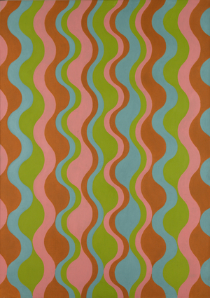Pink, green and blue wave, 1965 (oil on canvas)
