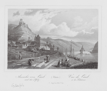 Rein / Rhin / Rhine: Ansicht von Caub und der Pfalz; Vue de Caub et du Palatinat (engraving)