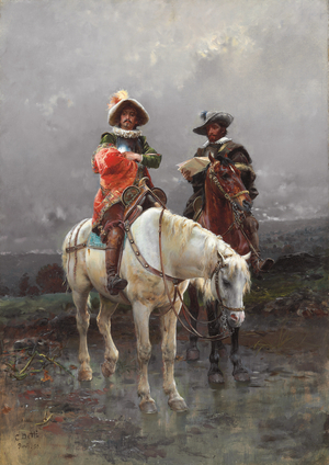 A Cavalier on a White Horse, 1890 (oil on canvas)