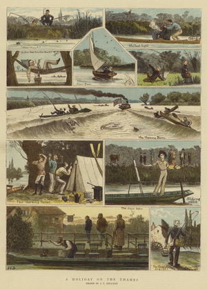 A Holiday on the Thames (chromolitho)