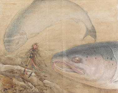 Sympathy is hard to find amongst ones former victims, 1912 (pencil & watercolour on paper)