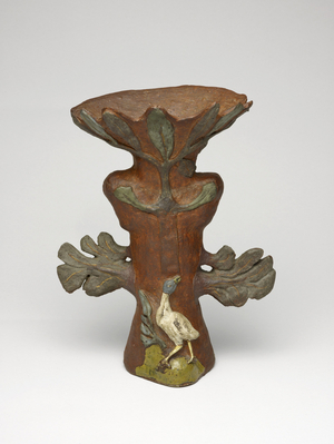 Vase in the Form of an Exotic Plant, 1886-87 (stoneware painted with slip & gold)