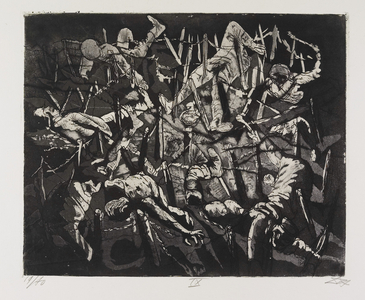 Totentanz anno 17 (Höne Toter Mann) (Dance of Death, the year 17 [Dead Man's Hill]), plate 19 from Der Krieg (The War), 1924