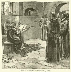 Singers receiving instruction (engraving)
