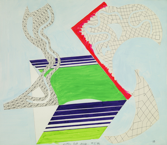 Maquette for the MFA, H Ball Decorations, 1982, reworked 1983 (collage, printed paper, w/c & graphite on board)