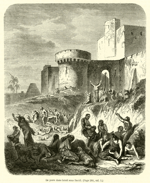 La peste dans Israel sous David (engraving)