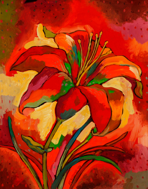 Day Lily, 1991 (casein)