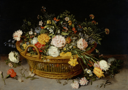A Basket of Flowers, c.1625 (oil on wood)