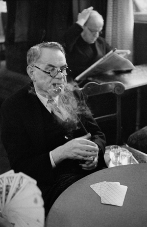 The coffeehouse, center of Austria's Fin- de- siecle life, home of politicians, literati and chess players …, 1953 (photo)