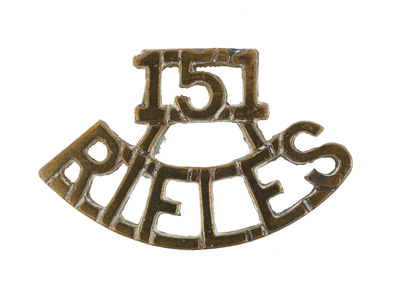 Shoulder title, 3rd Battalion, 151st Punjab Rifles, 1918-1920 (metal)