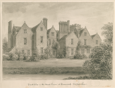 Tamworth - The Moat House: sepia drawing, 1838 (drawing)