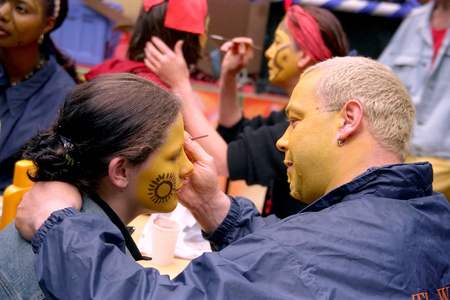Face painting at the Carnival of Cultures in Berlin, optimistic..., 1999 (photo)