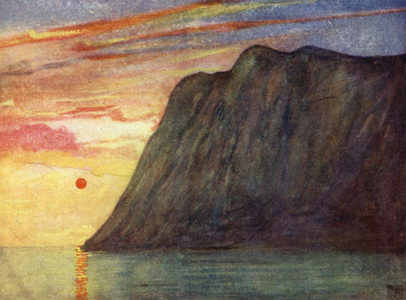 Norway: The Midnight Sun (colour litho)