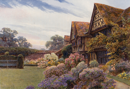 The Forecourt, Great Tangley Manor, Surrey (colour litho)