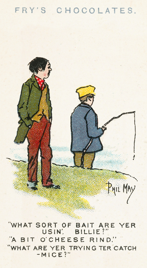 Phil May sketch (colour litho)